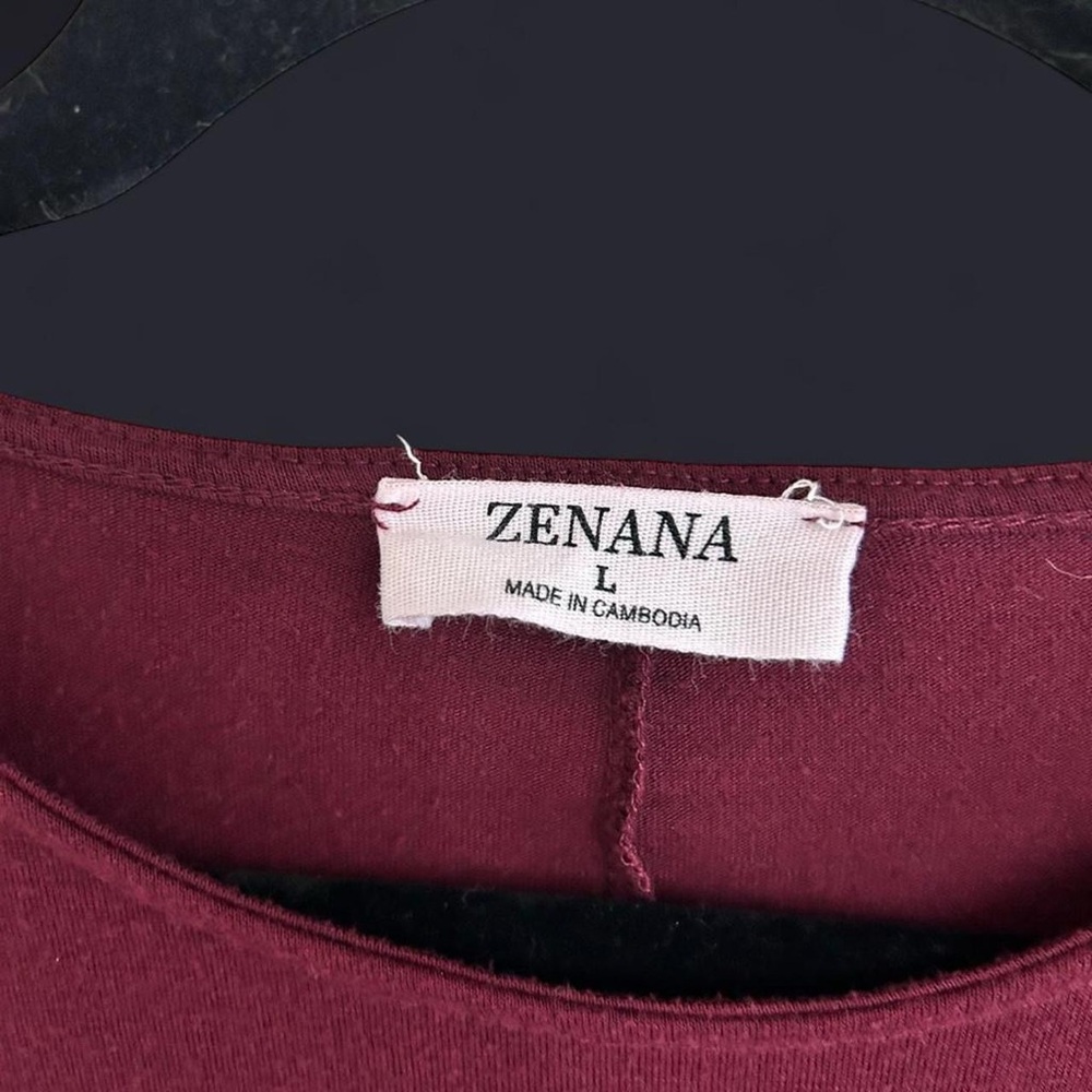 Zenana Women's Burgundy Long Sleeve Dress Size Large - Picture 2 of 4